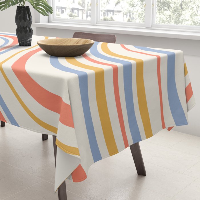Wavy Stripes XXIII - Retro Summer Tablecloth Gallery Image 3