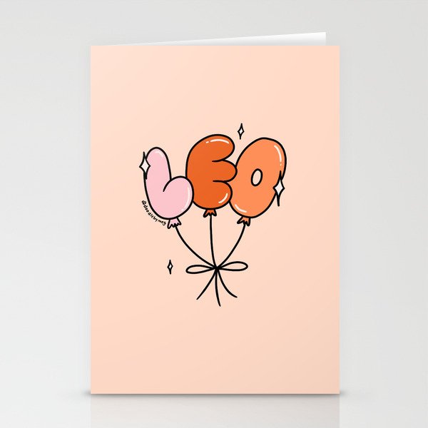 Leo Balloons Stationery Card Gallery Image 2