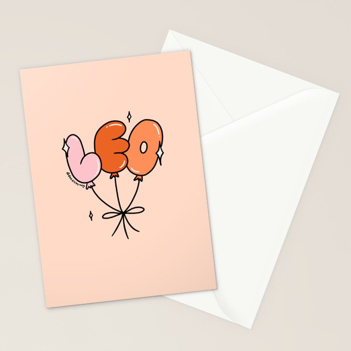 Leo Balloons Stationery Card Gallery Image 2