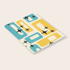 Retro Mid Century Modern Abstract Pattern 224 Blue and Yellow Notebook Gallery Image 2
