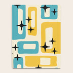 Retro Mid Century Modern Abstract Pattern 224 Blue and Yellow Notebook Gallery Image 4
