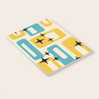 Retro Mid Century Modern Abstract Pattern 224 Blue and Yellow Notebook Gallery Image 3