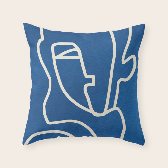 Abstract Minimal Woman Portrait Throw Pillow Gallery Image 1