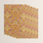 William Morris Seasons by May Melsetter Bird Pattern Saffron Gold Yellow Wrapping Paper Gallery Image 3