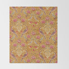 William Morris Seasons by May Melsetter Bird Pattern Saffron Gold Yellow Throw Blanket Gallery Image 2