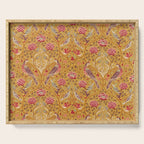 William Morris Seasons by May Melsetter Bird Pattern Saffron Gold Yellow Serving Tray Gallery Image 1