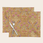 William Morris Seasons by May Melsetter Bird Pattern Saffron Gold Yellow Placemat Gallery Image 1