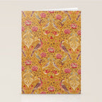 William Morris Seasons by May Melsetter Bird Pattern Saffron Gold Yellow Stationery Card Gallery Image 2
