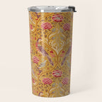 William Morris Seasons by May Melsetter Bird Pattern Saffron Gold Yellow Travel Mug Gallery Image 2