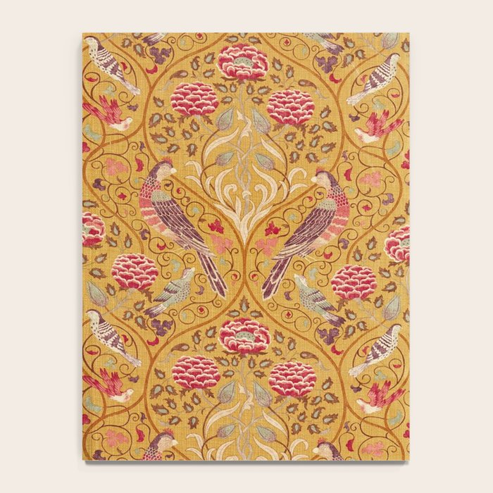 William Morris Seasons by May Melsetter Bird Pattern Saffron Gold Yellow Notebook Gallery Image 4