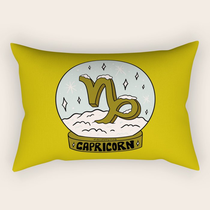 Capricorn Snow Globe Rectangular Pillow Gallery Image 1