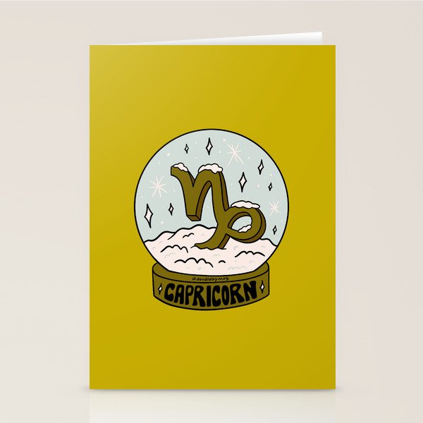 Capricorn Snow Globe Stationery Card Gallery Image 2