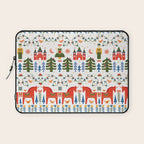 Scandinavian Fairytale - Green + Red Laptop Sleeve Gallery Image 1