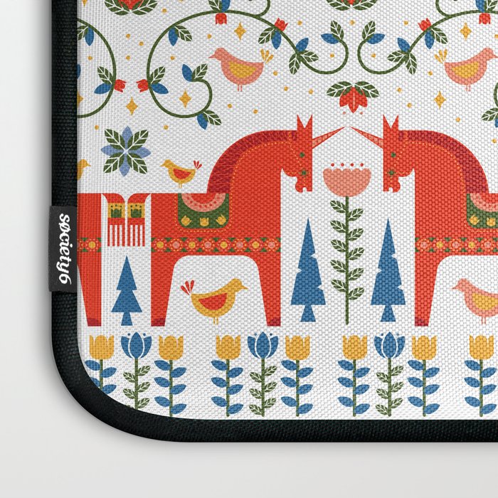 Scandinavian Fairytale - Green + Red Laptop Sleeve Gallery Image 3