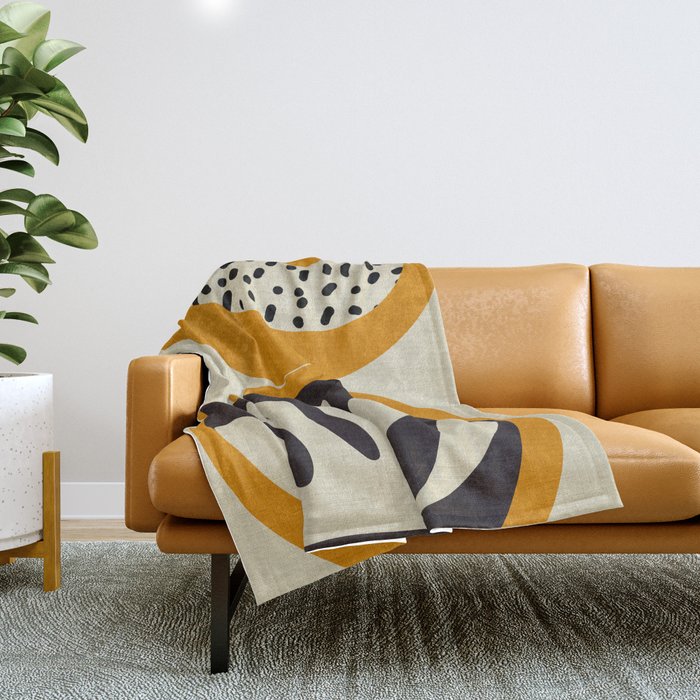 mid century matisse art Throw Blanket Gallery Image 1
