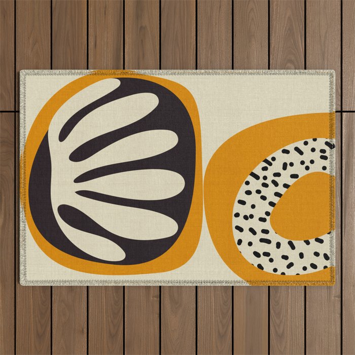 mid century matisse art Outdoor Rug Gallery Image 1