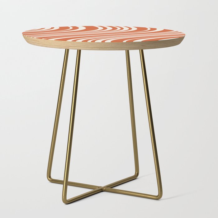 Wavy Stripes XLVIII - Bright Retro Red Side Table Gallery Image 1