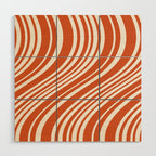 Wavy Stripes XLVIII - Bright Retro Red Wood Wall Art Gallery Image 1