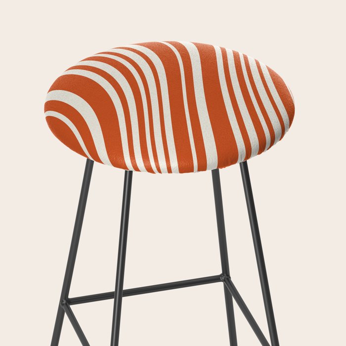 Wavy Stripes XLVIII - Bright Retro Red Stool Gallery Image 2