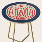 Atlanta Georgia Baseball - Hand Drawn, Script Typography Side Table Gallery Image 2