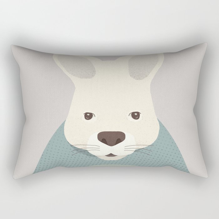 Whimsy Kangaroo, Animal Portrait Rectangular Pillow Gallery Image 2