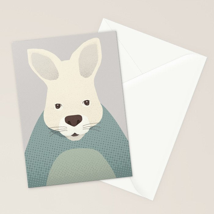 Whimsy Kangaroo, Animal Portrait Stationery Card Gallery Image 2
