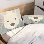 Whimsy Kangaroo, Animal Portrait Pillow Sham Gallery Image 2