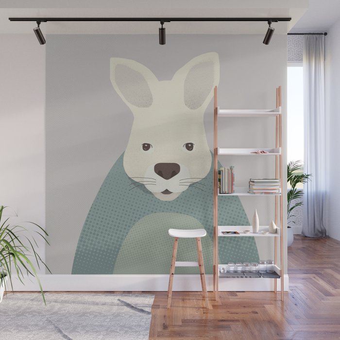 Whimsy Kangaroo, Animal Portrait Wall Mural Gallery Image 1
