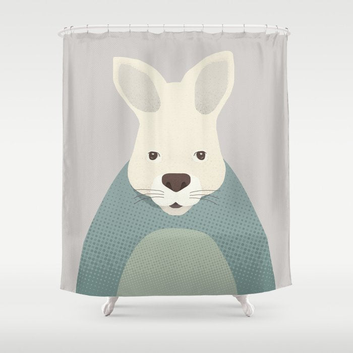 Whimsy Kangaroo, Animal Portrait Shower Curtain Gallery Image 1