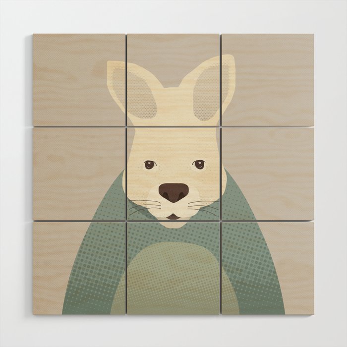 Whimsy Kangaroo, Animal Portrait Wood Wall Art Gallery Image 1