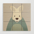 Whimsy Kangaroo, Animal Portrait Wood Wall Art Gallery Image 1