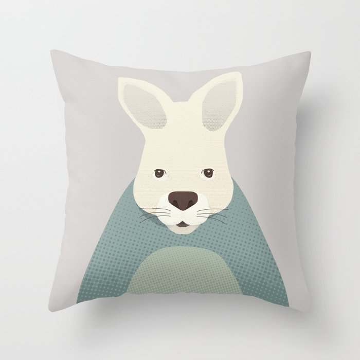Whimsy Kangaroo, Animal Portrait Throw Pillow Gallery Image 6