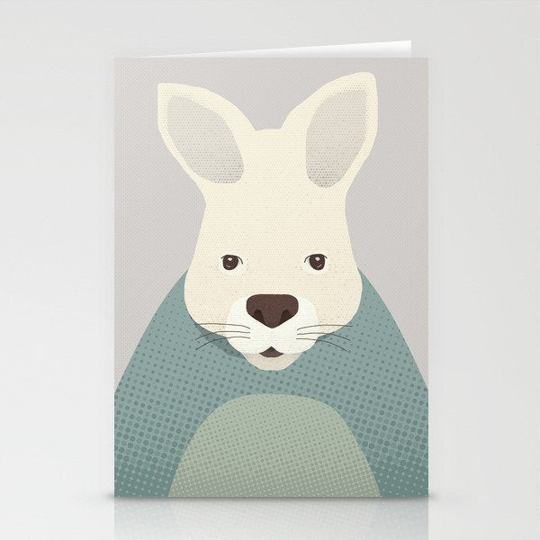 Whimsy Kangaroo, Animal Portrait Stationery Card Gallery Image 2