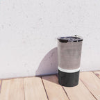Mid Century Modern Minimalist Art Colorblock Rothko Inspired Squares Grey and Black Simple Abstract Travel Mug Gallery Image 4