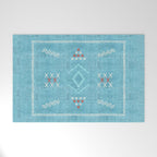 Casablanca Aqua Kilim Welcome Mat Gallery Image 1