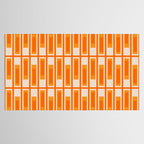 Mid Century Modern Geometric Lexington Ave Pattern in 70s Orange Tones Tablecloth Gallery Image 2