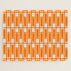 Mid Century Modern Geometric Lexington Ave Pattern in 70s Orange Tones Jigsaw Puzzle Gallery Image 1