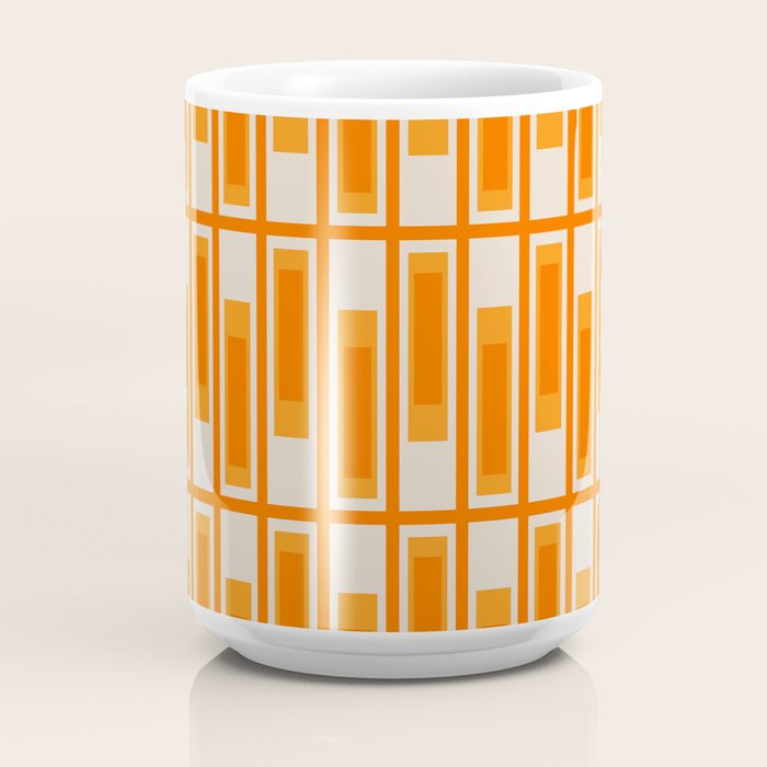 Mid Century Modern Geometric Lexington Ave Pattern in 70s Orange Tones Coffee Mug Gallery Image 4