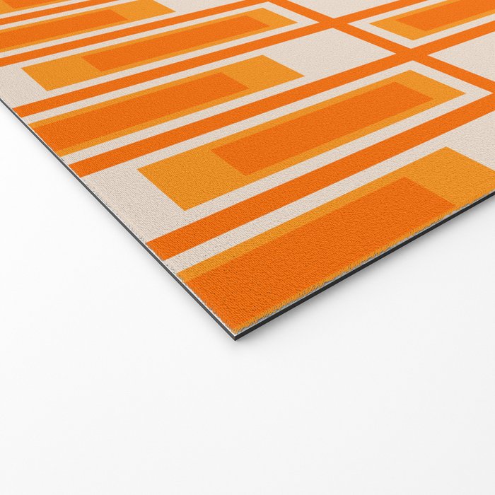 Mid Century Modern Geometric Lexington Ave Pattern in 70s Orange Tones Welcome Mat Gallery Image 2