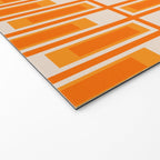 Mid Century Modern Geometric Lexington Ave Pattern in 70s Orange Tones Welcome Mat Gallery Image 2