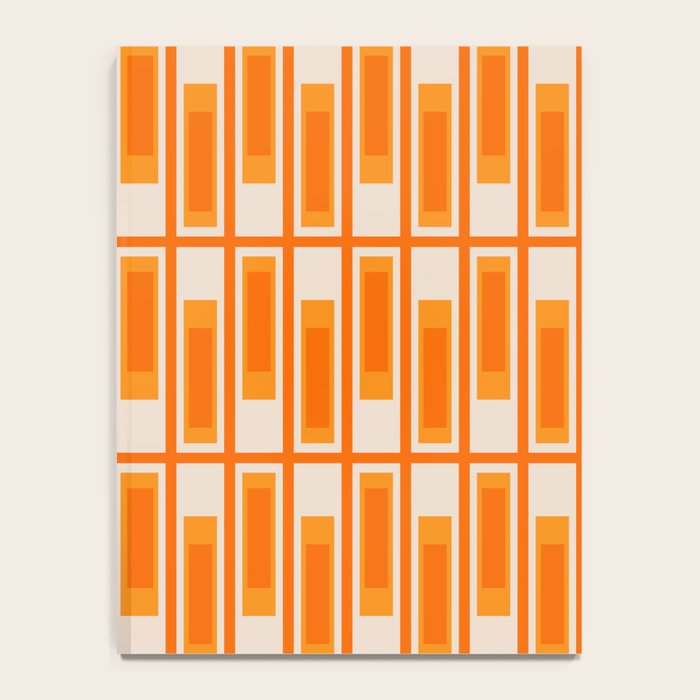 Mid Century Modern Geometric Lexington Ave Pattern in 70s Orange Tones Notebook Gallery Image 4