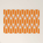 Mid Century Modern Geometric Lexington Ave Pattern in 70s Orange Tones Welcome Mat Gallery Image 1