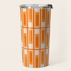Mid Century Modern Geometric Lexington Ave Pattern in 70s Orange Tones Travel Mug Gallery Image 2