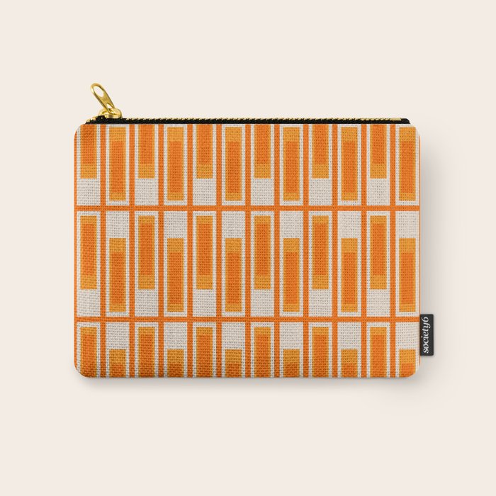 Mid Century Modern Geometric Lexington Ave Pattern in 70s Orange Tones Carry All Pouch Gallery Image 1