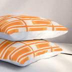 Mid Century Modern Geometric Lexington Ave Pattern in 70s Orange Tones Pillow Sham Gallery Image 3