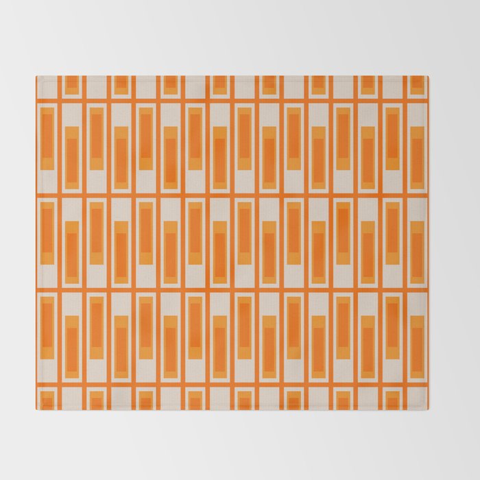 Mid Century Modern Geometric Lexington Ave Pattern in 70s Orange Tones Throw Blanket Gallery Image 2