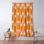 Mid Century Modern Geometric Lexington Ave Pattern in 70s Orange Tones Window Curtain Gallery Image 5
