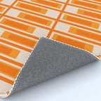 Mid Century Modern Geometric Lexington Ave Pattern in 70s Orange Tones Rug Gallery Image 4