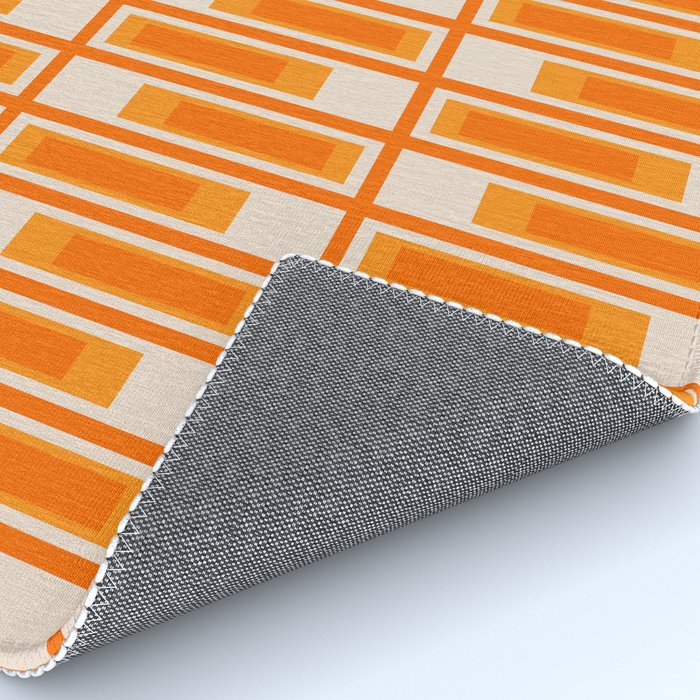 Mid Century Modern Geometric Lexington Ave Pattern in 70s Orange Tones Rug Gallery Image 4
