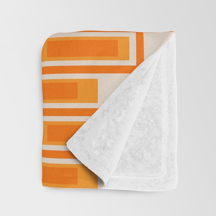 Mid Century Modern Geometric Lexington Ave Pattern in 70s Orange Tones Throw Blanket Gallery Image 3